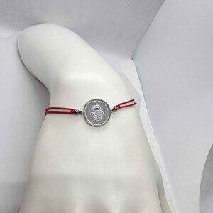 Sterling Silver 925 Hamsa Design With Red String Bracelet